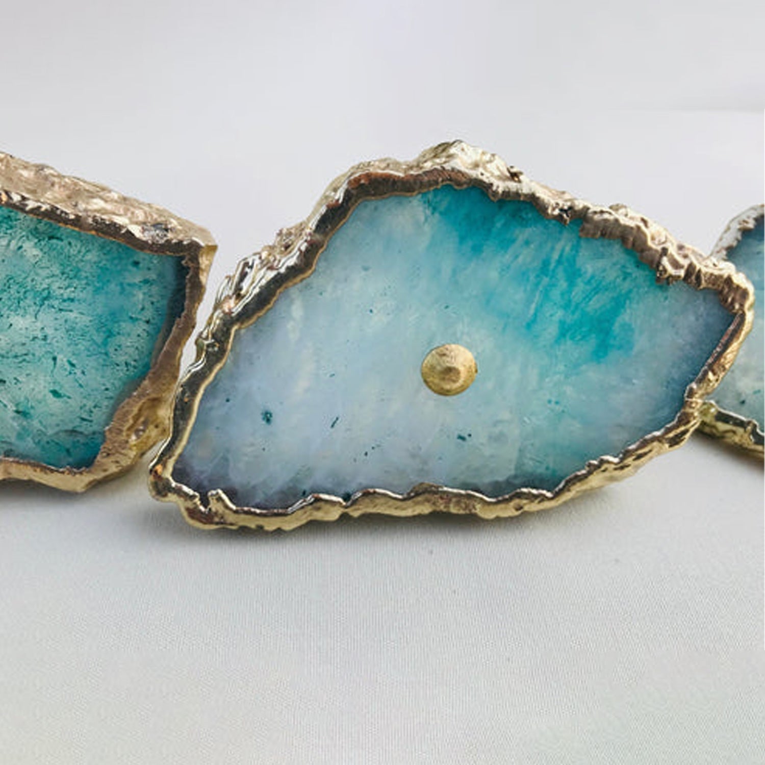 Set of 6 Aqua Agate Classic Vintage Finish Cabinet Drawer Pull Wardrobe Dresser Interior Decorative Handle